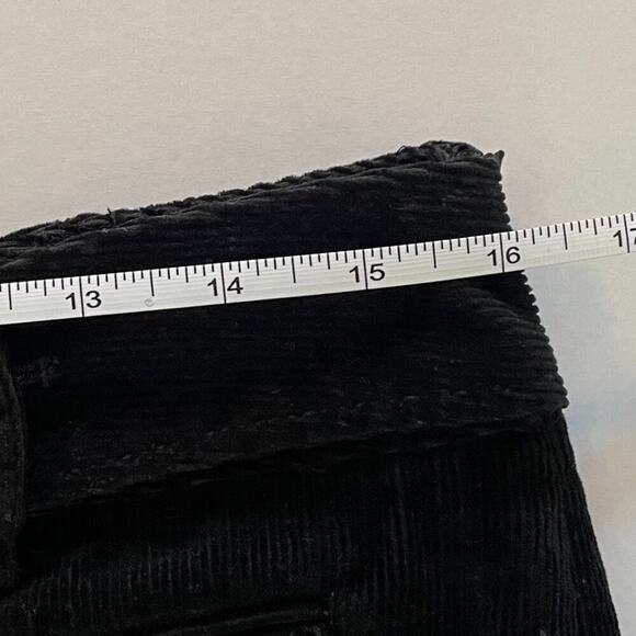 Ann Taylor Black Corduroy A Line Skirt, Front Button Pockets, Preppy, Size 8 - Picture 8 of 9